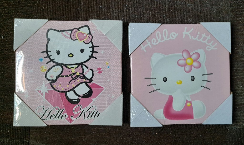 Hello Kitty schilderijtjes op canvas (nieuw in verpakking!), Verzenden, Nieuw, Ophangbaar, Wanddecoratie