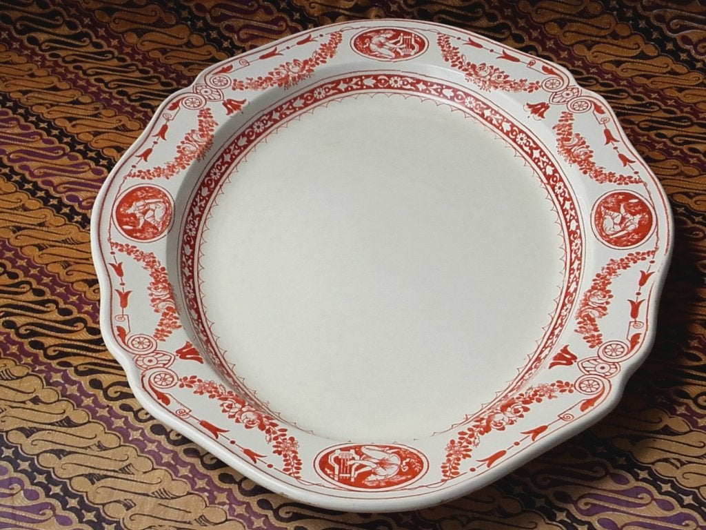 Groot antiek bord of schaal uit Engeland 50 cm. uit 1900., Ophalen of Verzenden