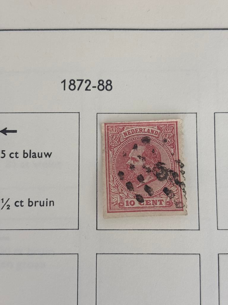 Postzegel Nederland 1872-1877, 10 cent roze, Willem III, Ophalen of Verzenden, T/m 1940, Gestempeld