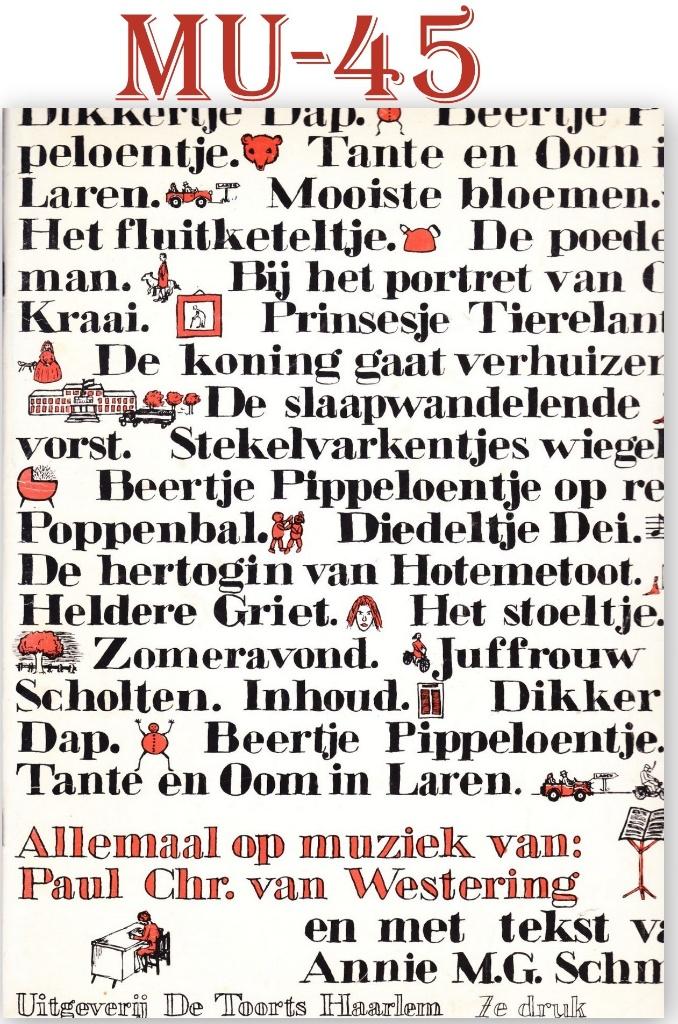 Mu -45  Bladmuziek Dikkertje Dap en 18 andere liedjes, Ophalen of Verzenden, Gebruikt, Artiest of Componist