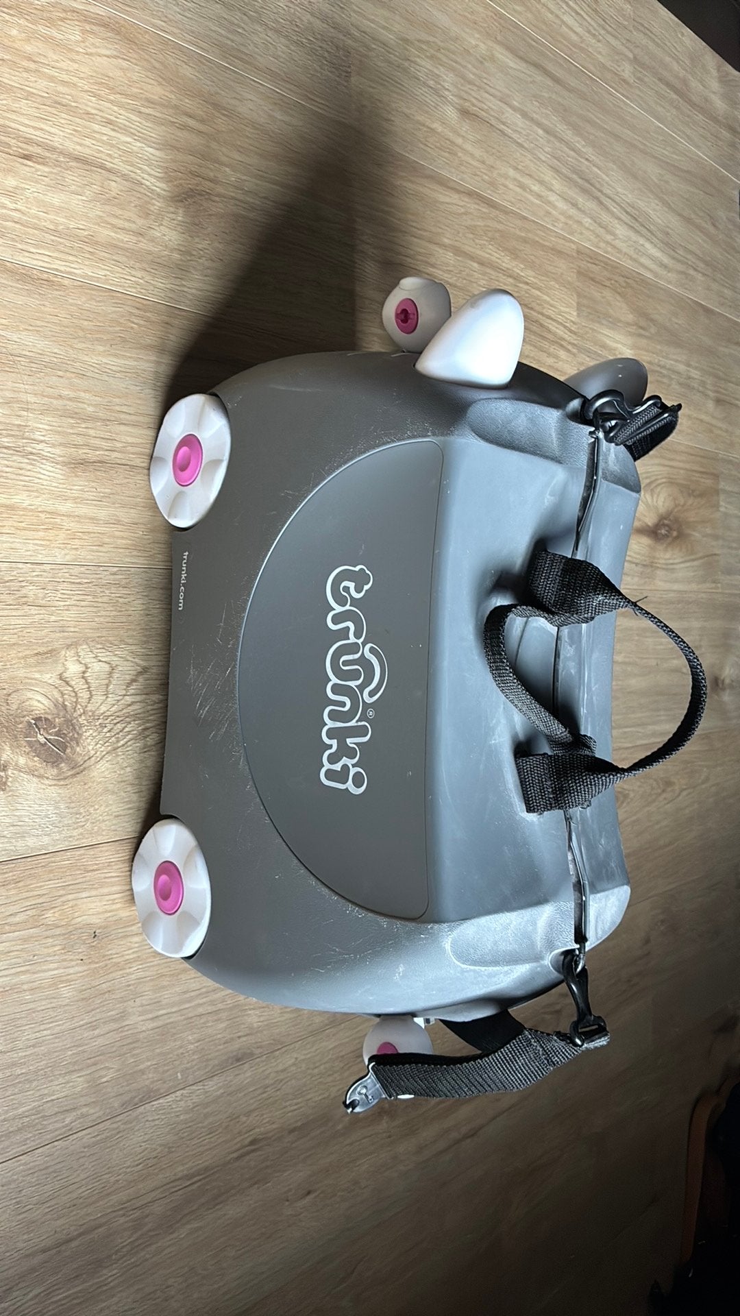 Trunki Kinderkoffer Grijs met Roze Wielen, Ophalen of Verzenden, Gebruikt