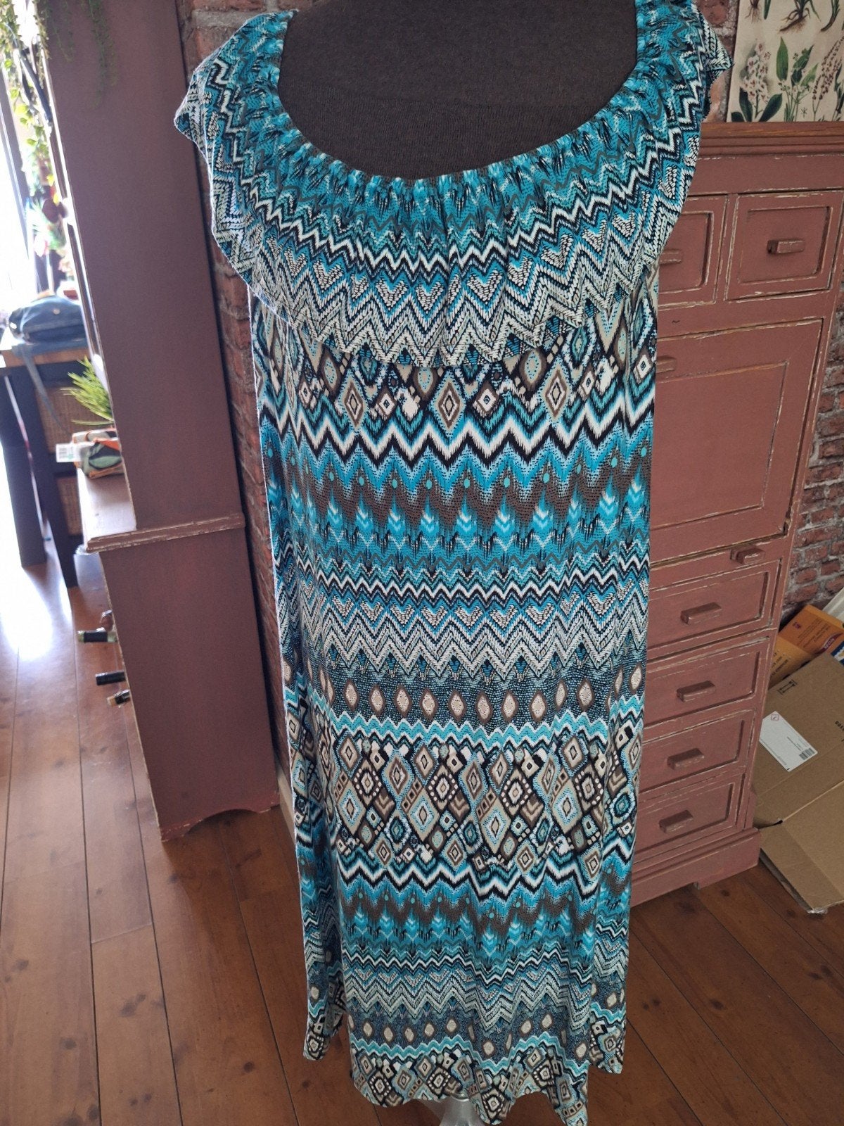 Norah jurk 46, Meerkleurig, Maat 46/48 (XL) of groter, Ophalen of Verzenden, Gedragen