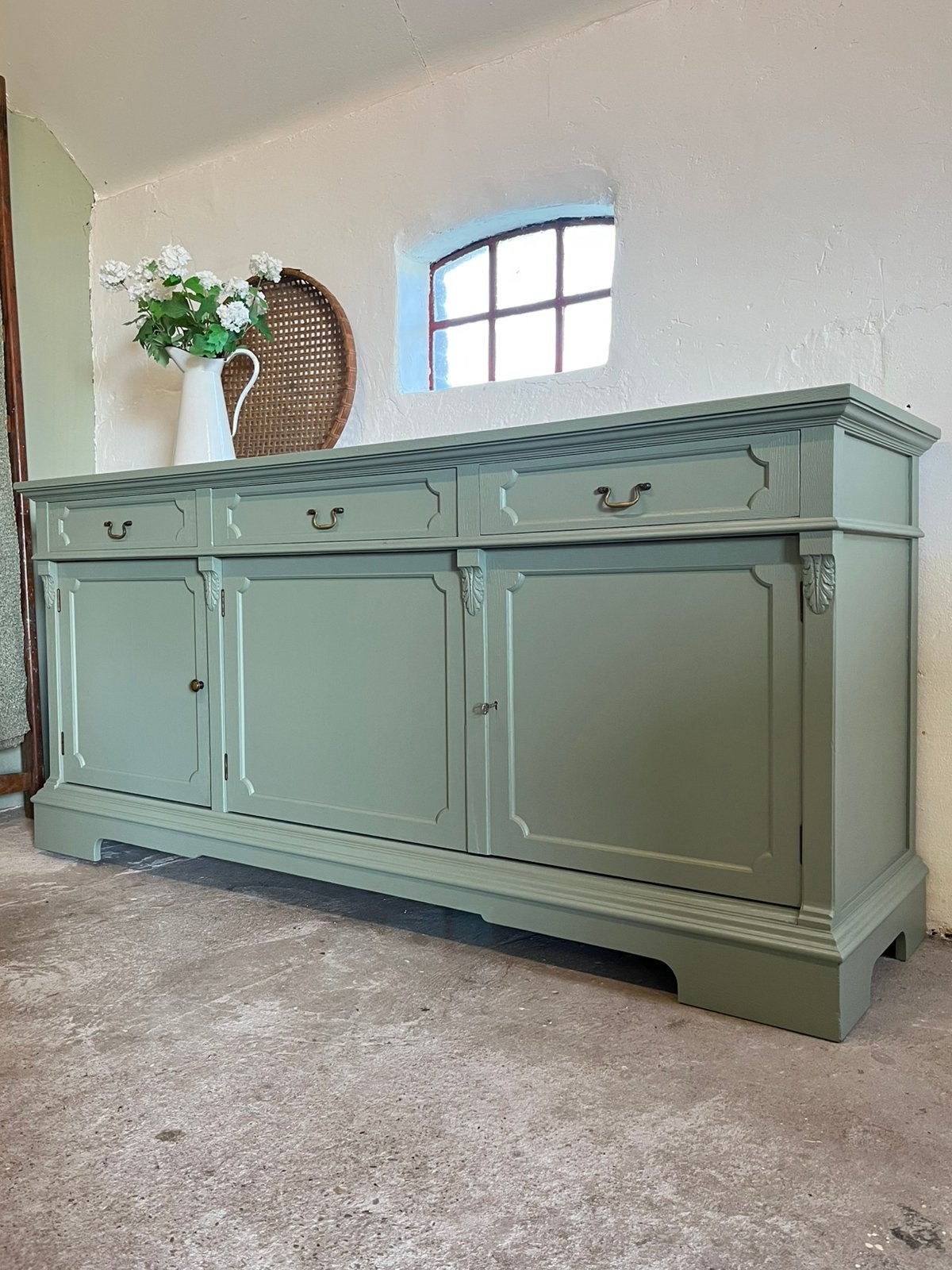 XXL Eiken dressoir ladekast antieke commode, Ophalen, Gebruikt, Met deur(en), 150 tot 200 cm
