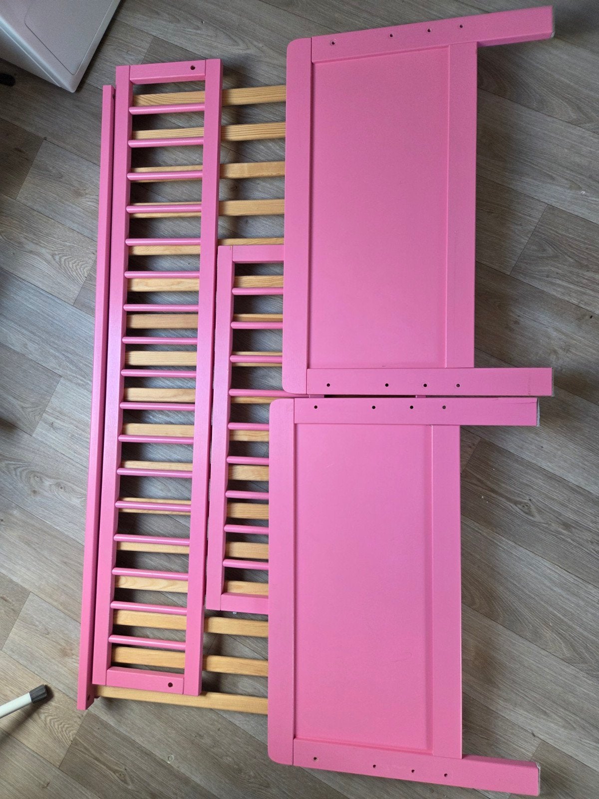 Roze kinderbed met lattenbodem, Kinderen en Baby's, Ophalen, Gebruikt, 70 tot 85 cm, 140 tot 160 cm