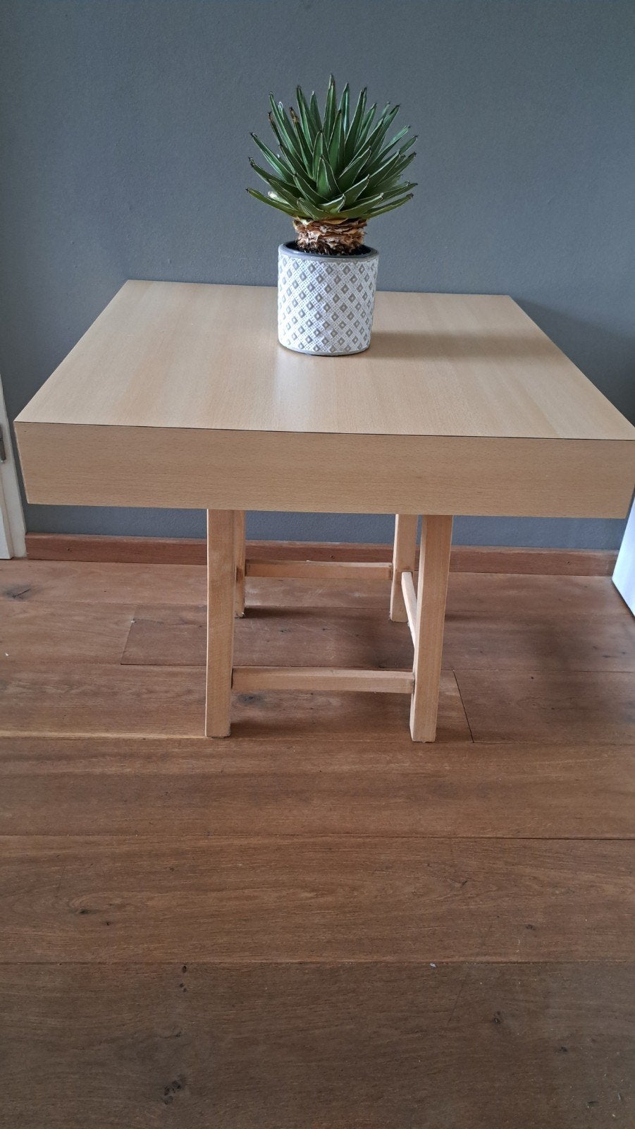 🌸 VIERKANT BLAD VAN 0.70 CM X 0.70 CM WERKTAFEL BLAD HOUT, Ophalen, Gebruikt, Minder dan 70 cm