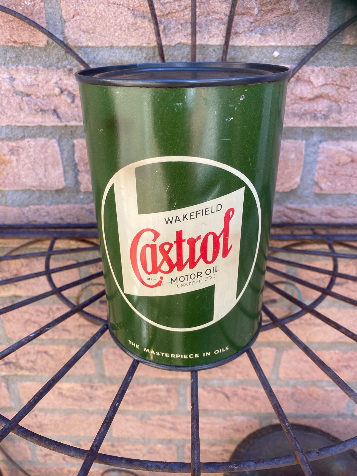 Oud Castrol olieblik - Jaren '50 - Vintage decoratie, Ophalen of Verzenden, Zo goed als nieuw