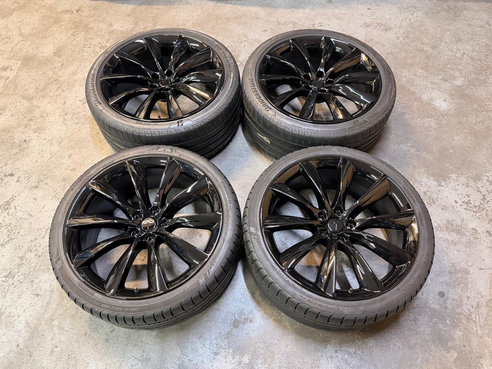 ✅ 22 Inch Originele Onyx Tesla Model X velgen 5x120, Gebruikt, Banden en Velgen, Overige maten, Ophalen of Verzenden