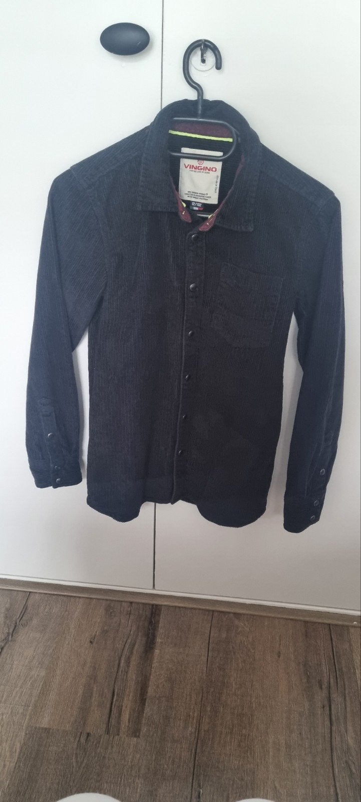 Vingino corduroy overhemd zwart maat 152, Zwart, Ophalen of Verzenden, Zo goed als nieuw, Overige halswijdtes