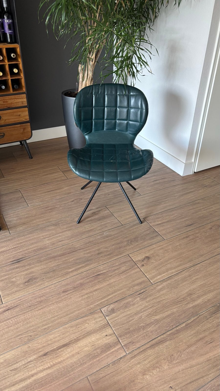 Zuiver Ridge Rib stoel - Groen, Huis en Inrichting, Ophalen, Gebruikt, Overige kleuren, Vier
