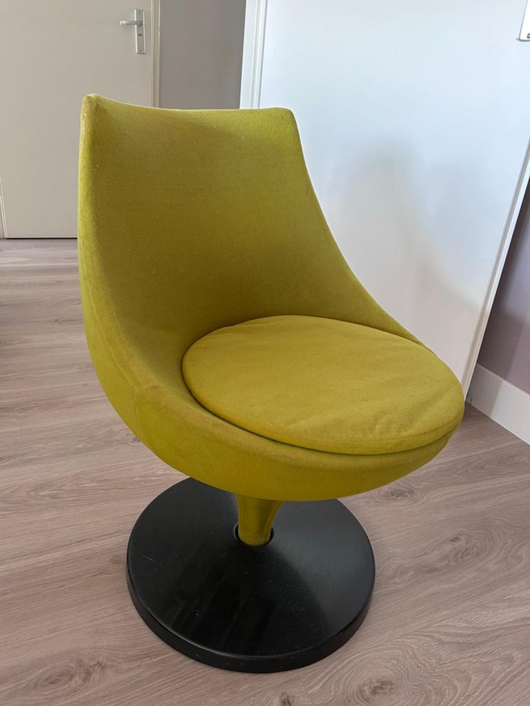 Vintage design draaifauteuil – Space Age / Tulip stijl, Huis en Inrichting, Stoelen, Ophalen, Kunststof, Gebruikt, Overige kleuren