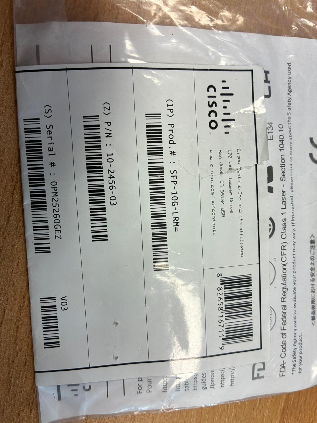 Cisco SFP-10G-LRM 10GB SFP+ 10-2456-03 - nieuw!, Computers en Software, Verzenden, Nieuw