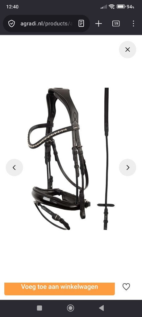 ANKY Hoofdstel Comfort Fit Double Anatomisch Zwart maat full, Dieren en Toebehoren, Paarden en Pony's | Hoofdstellen en Tuigage