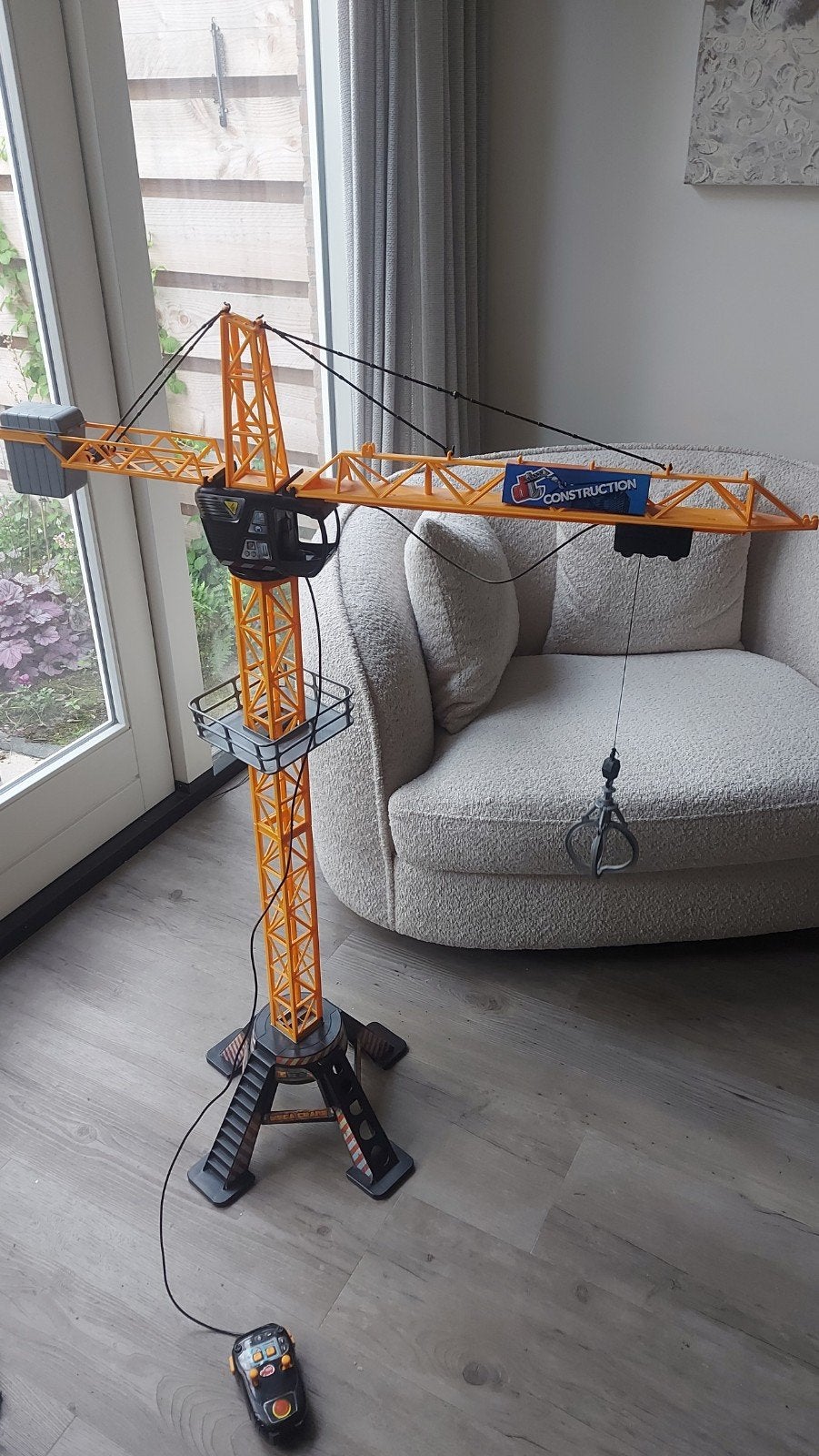 Grote Afstandsbestuurbare Constructiekraan - 120 cm Hoog, Kinderen en Baby's, Speelgoed | Educatief en Creatief, Ophalen, Gebruikt