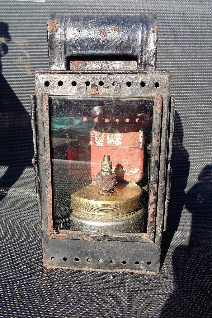 Osmeka Carbidlamp (1956) – Helmholz & Pauli Spoorweglantaarn, Verzamelen, Ophalen of Verzenden, Gebruikt, Trein, Overige typen