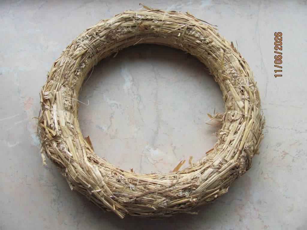 Ronde STROKRANS stro DIY krans decoratie KERST Ø 30 cm IZGS, Hobby en Vrije tijd, Knutselen, Geel, Ophalen of Verzenden, Knutselmateriaal