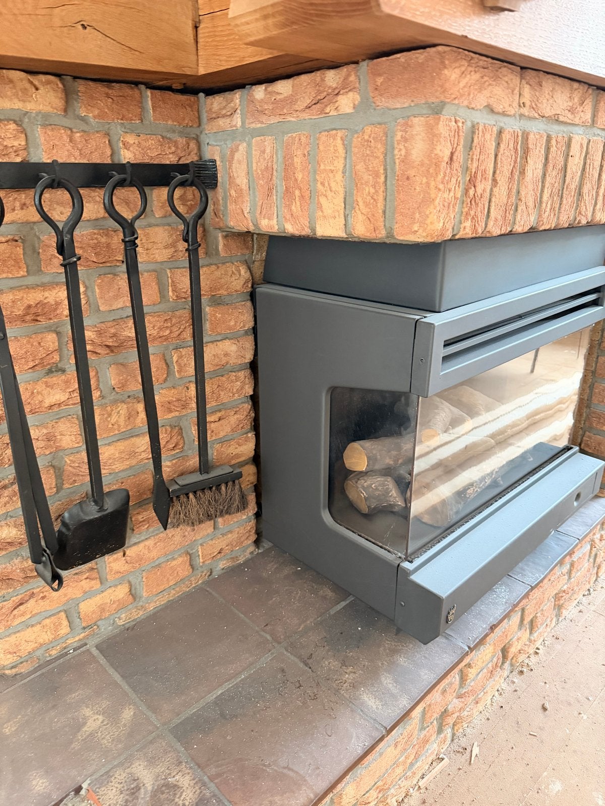 VO Kachel - Inbouw Houtkachel met Houtblokken, Huis en Inrichting, Kachels, Ophalen, Gebruikt, Houtkachel, Inbouw