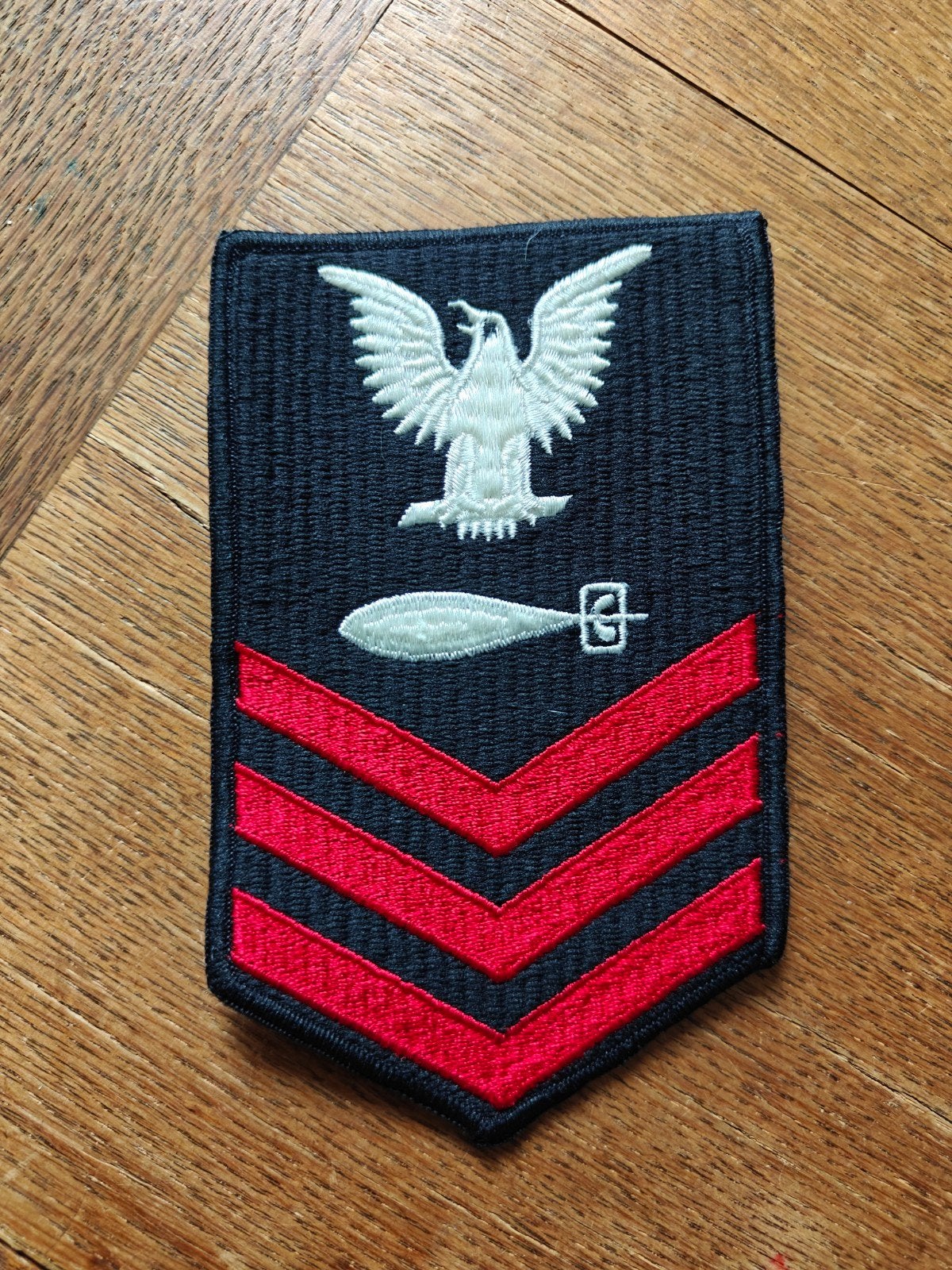 Navy rang patch zwart 19, Ophalen of Verzenden, Marine, Embleem of Badge