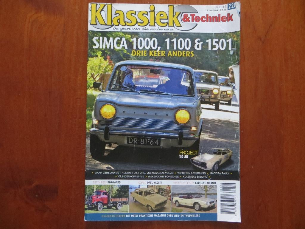 Klassiek & Techniek 220 Simca 1000 1100 1501, Borgward B2000, Boeken, Auto's | Folders en Tijdschriften, Zo goed als nieuw, Porsche