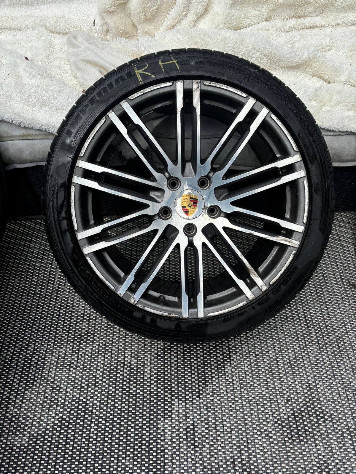 Originele Porsche 21 inch velg met band, Auto-onderdelen, Ophalen, Gebruikt, 295 mm, Banden en Velgen