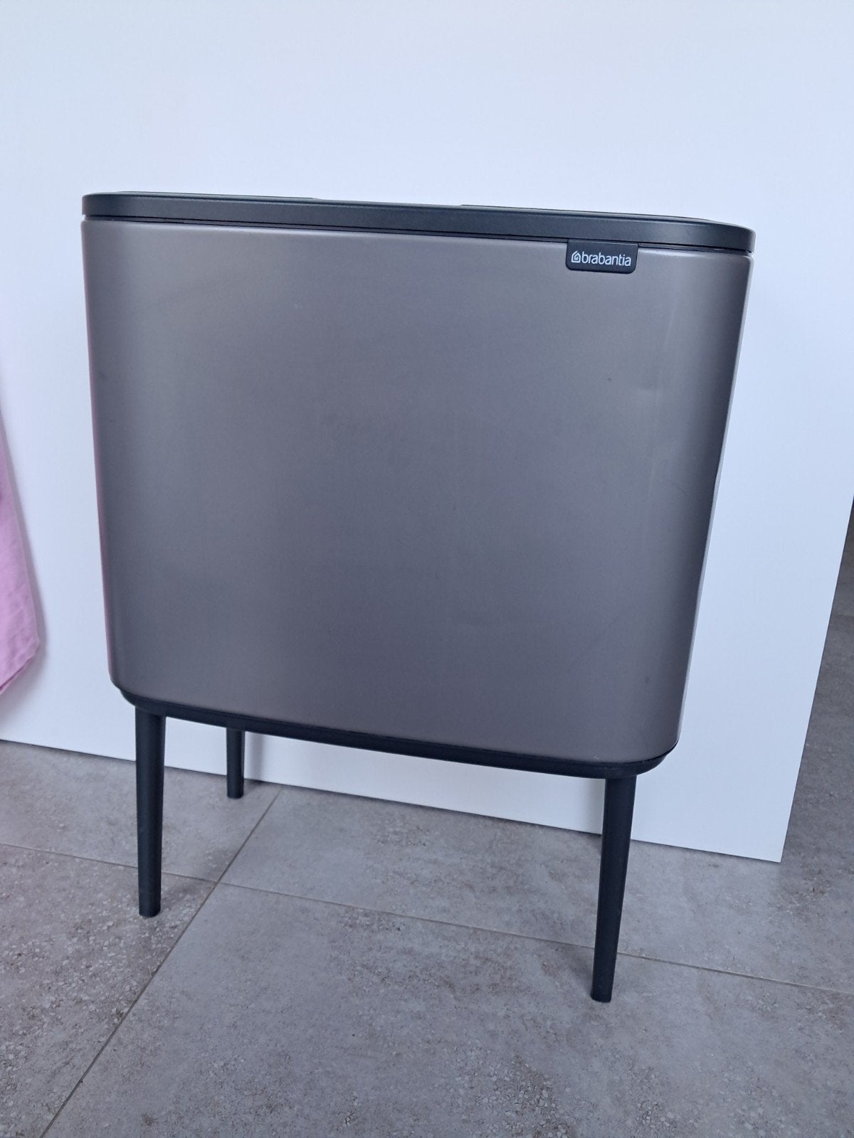 Prullenbak Brabantia Bo Touch Bin 11 en 23L - Grijs, 40 liter of meer, Ophalen, Zo goed als nieuw, Metaal