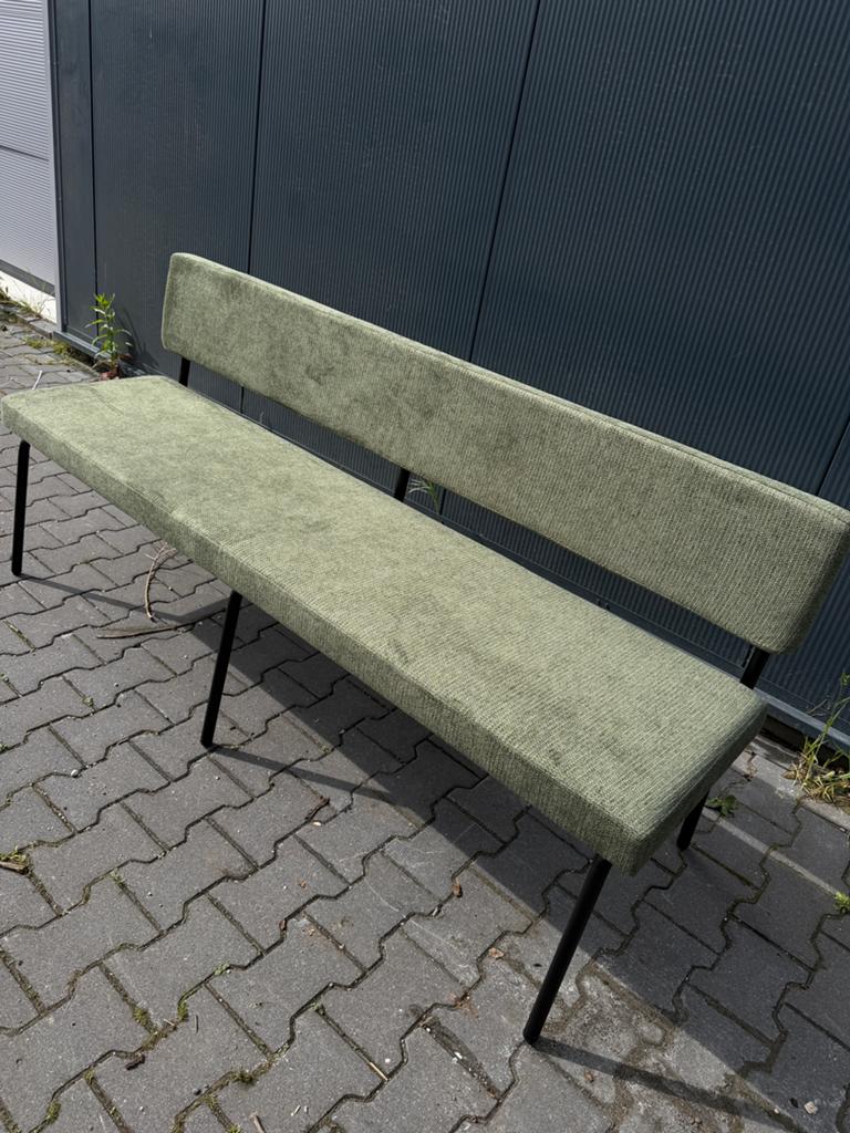 Eetkamerbankje groen nieuw, Ophalen, Zo goed als nieuw, Tweepersoons, 150 tot 200 cm
