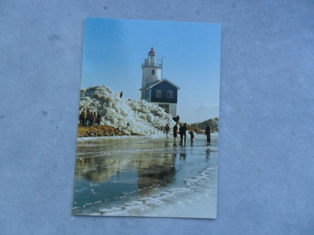 Marken, vuurtoren in kruiend ijs, Verzenden, 1980 tot heden, Ongelopen, Noord-Holland