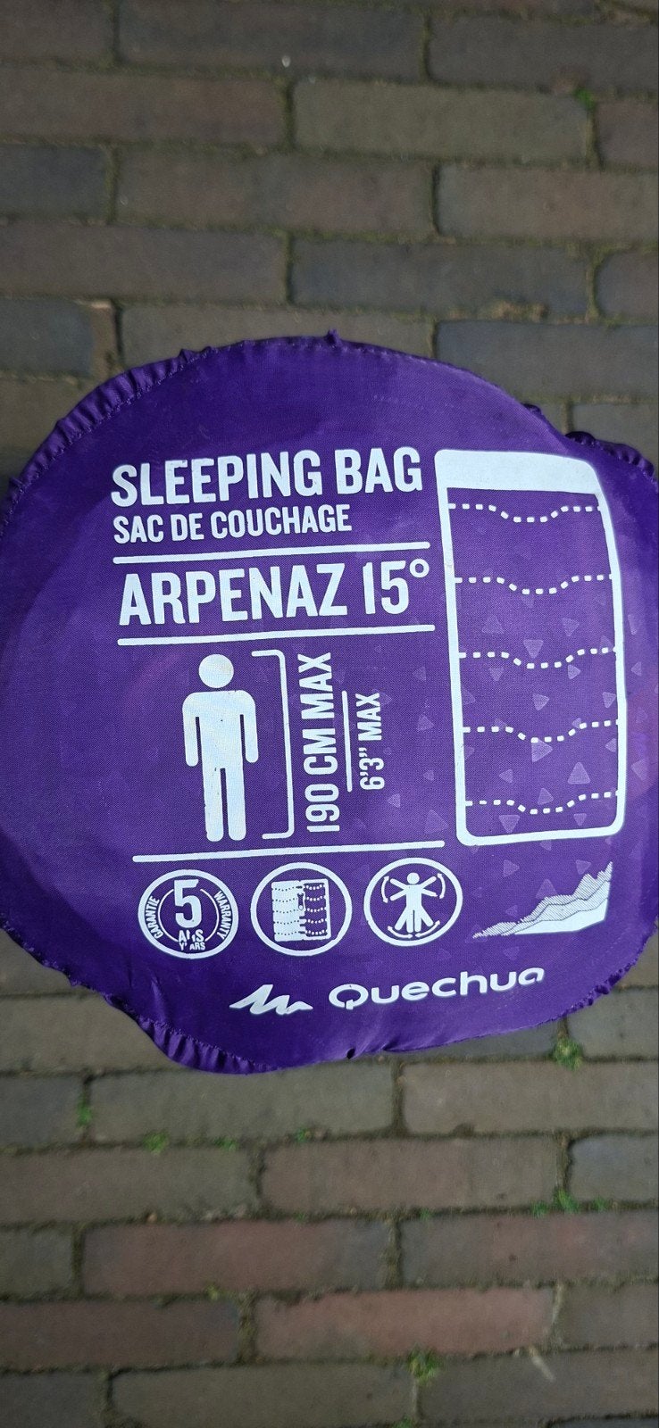 Quecha Arpenaz 15 slaapzak (190x80), Ophalen, Zo goed als nieuw