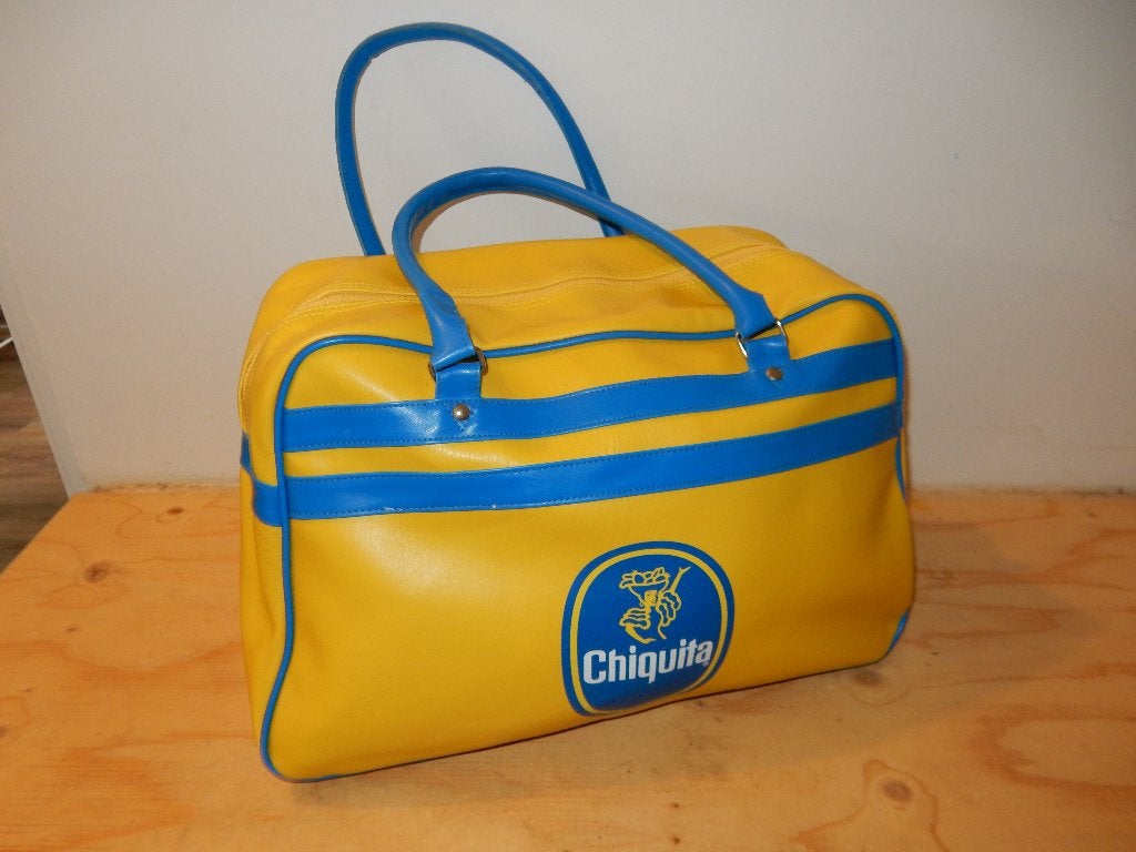 gele Chiquita Banana Retro weekendtas collectors item zgan, 40 tot 60 cm, 30 cm of meer, Bruin, Minder dan 35 cm