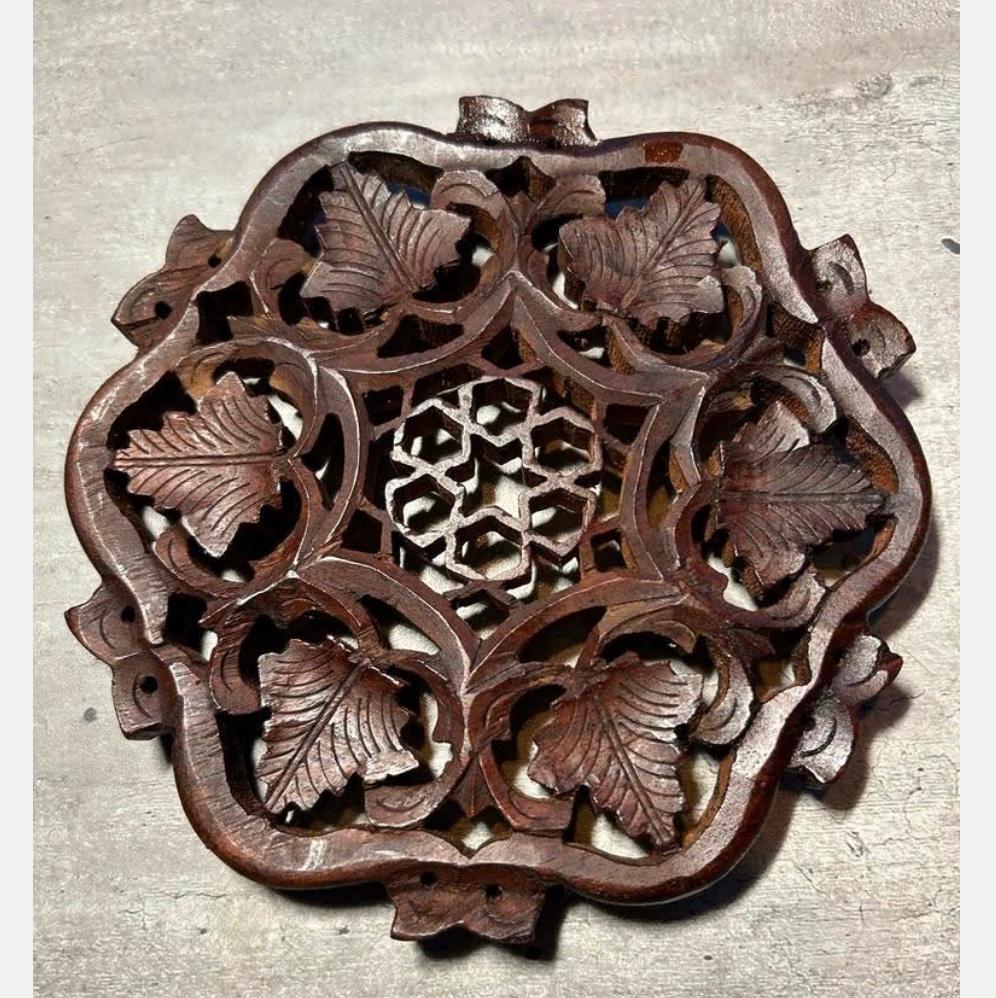 Balinese handgesneden Houten Onderzetter 15 cm, Ophalen of Verzenden