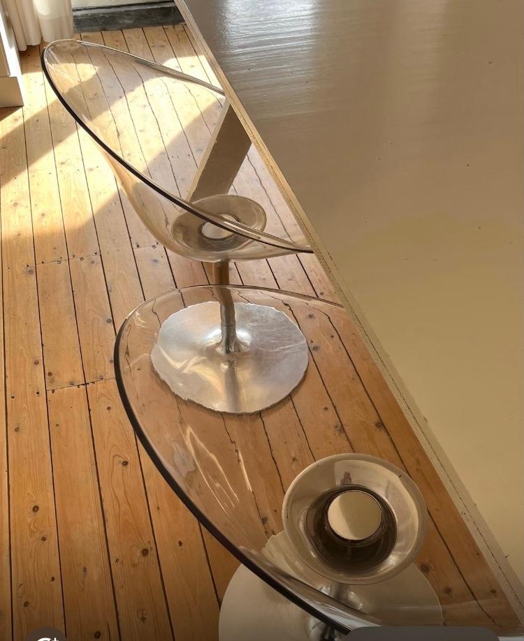 Stoelen van Kartell door Philip Starck 4blauw 4doorzichtig, Gebruikt, Wit, Ophalen, Modern vintage