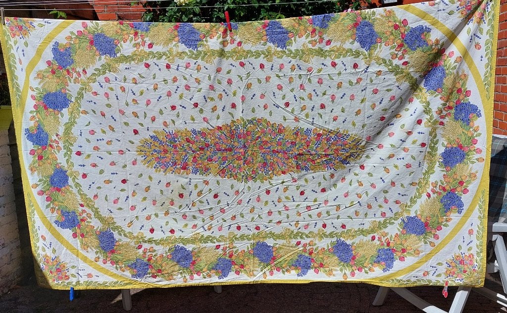 vintage Tafelkleed, Ophalen, Zo goed als nieuw, Katoen, Meerkleurig