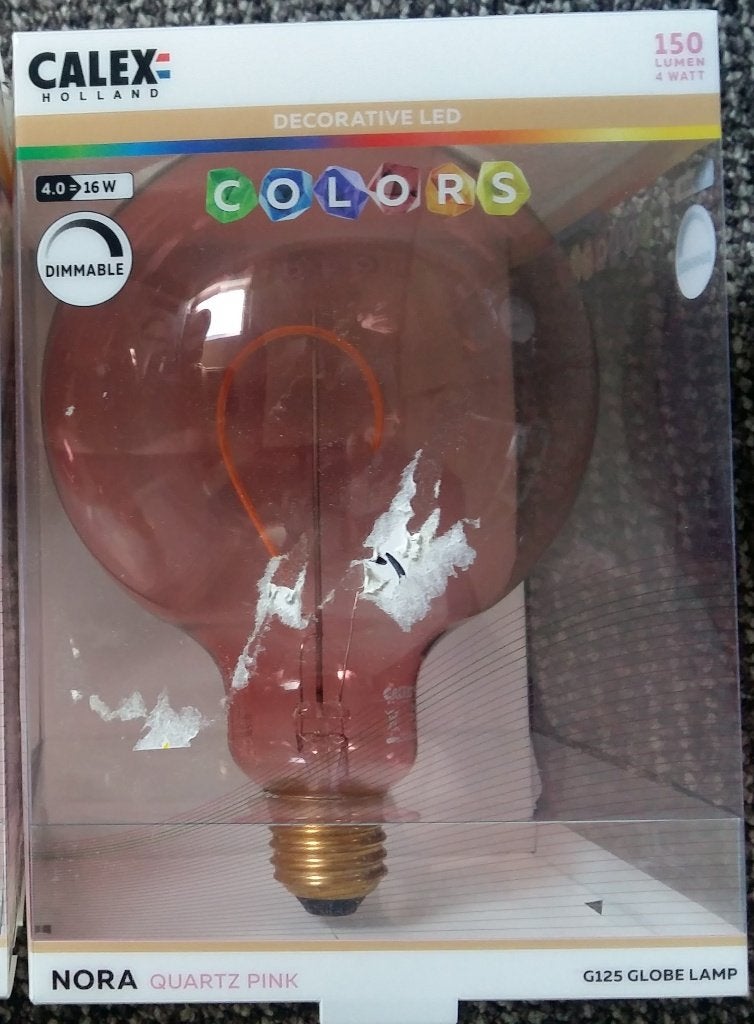 Calex Nora G125 Quartz Pink led lamp 4W 150lm, Dimbaar., Ophalen, Nieuw, E27 (groot), Led-lamp