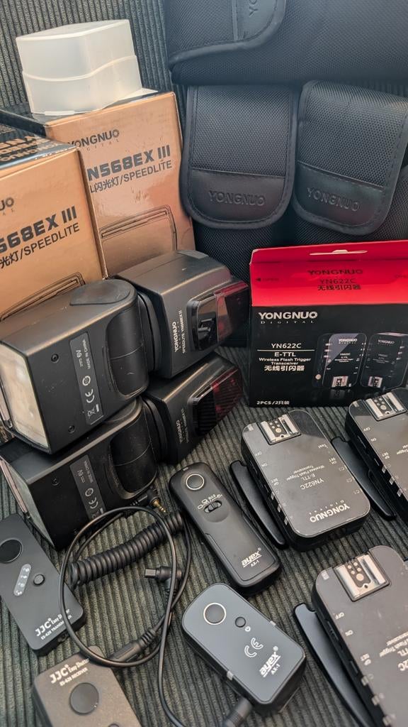 Yongnuo YN568EX II / III + YN622C Set, Ophalen of Verzenden, Zo goed als nieuw, Overige merken, Kantelbaar