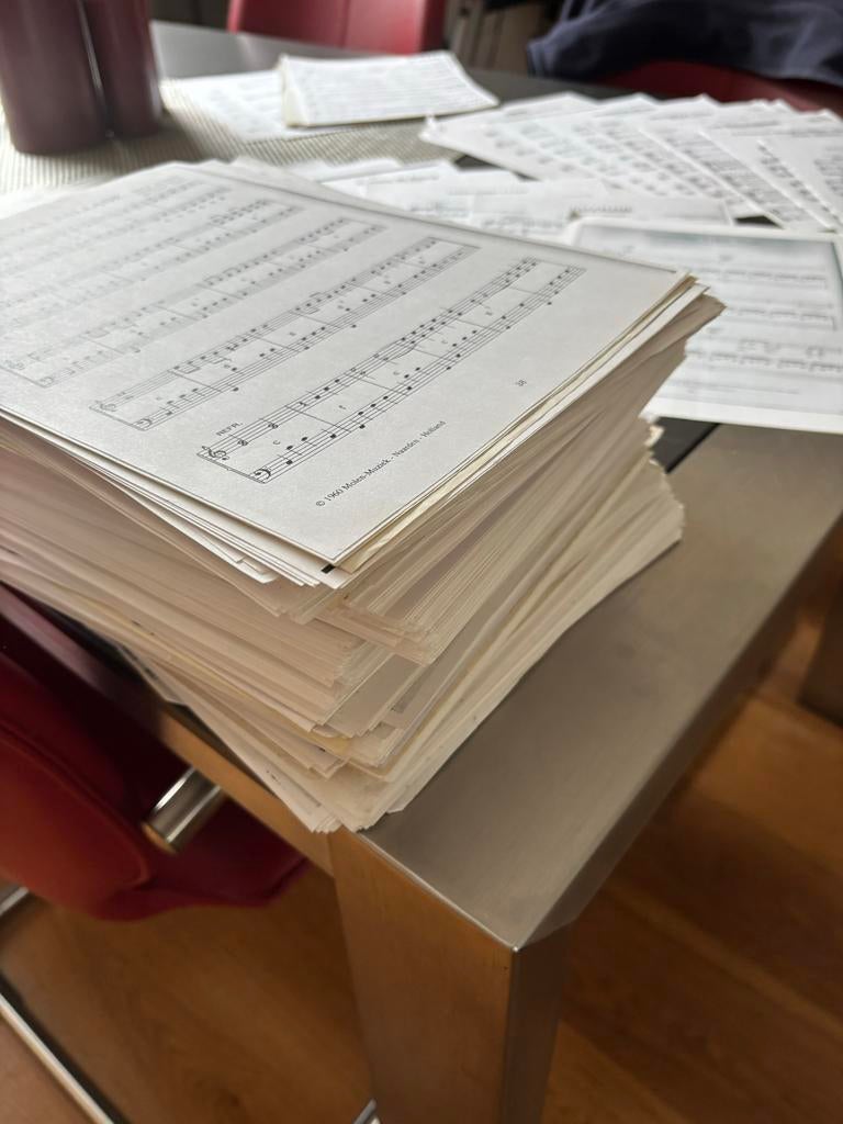 Grote verzameling bladmuziek, diverse genres en instrumenten, Gebruikt, Overige genres, Overige soorten, Ophalen of Verzenden