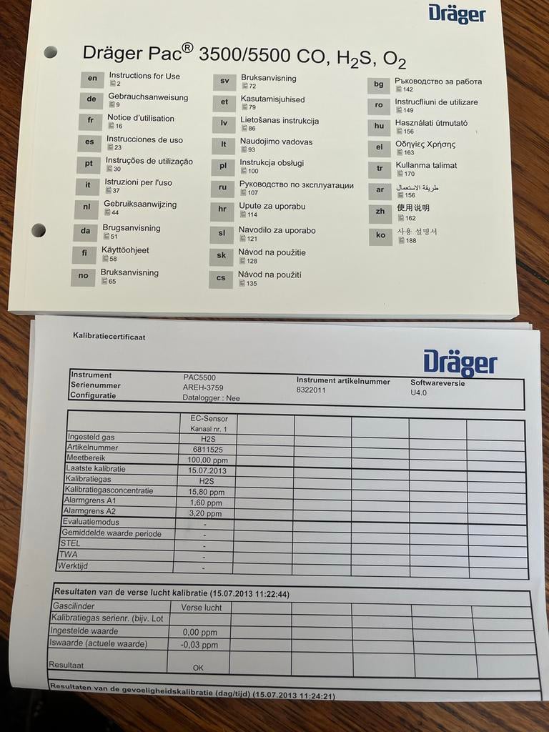 Dräger Pac 5500 H2S meter, Doe-het-zelf en Verbouw, Meetapparatuur, Ophalen of Verzenden