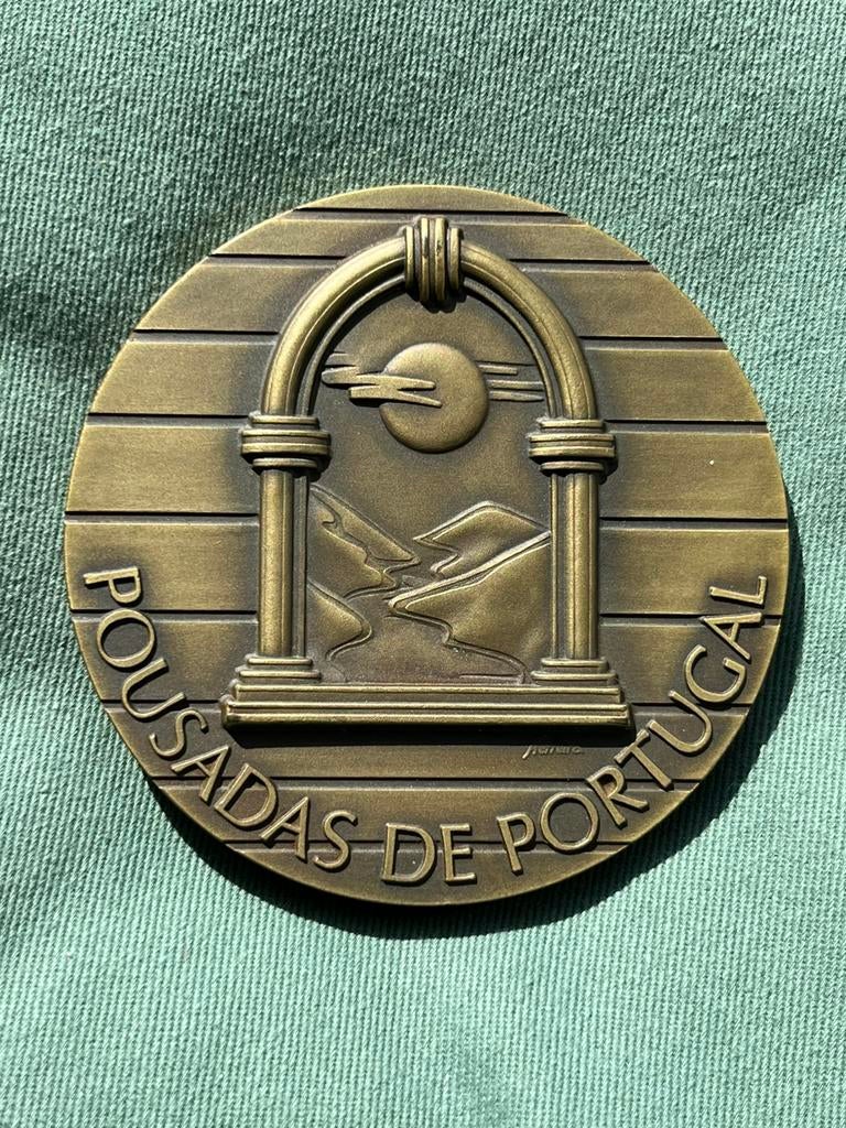 Bronzen penning Pousadas de Portugal, Ophalen of Verzenden, Brons