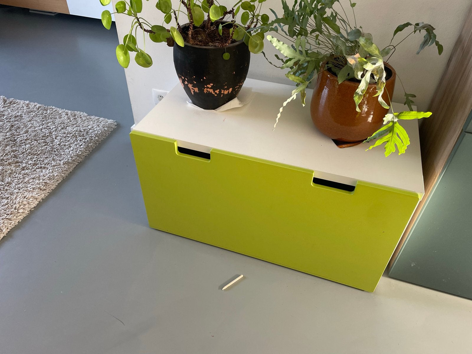 IKEA bankje met opbergkist - Gratis af te halen, Ophalen of Verzenden, Gebruikt, Wit, Hout
