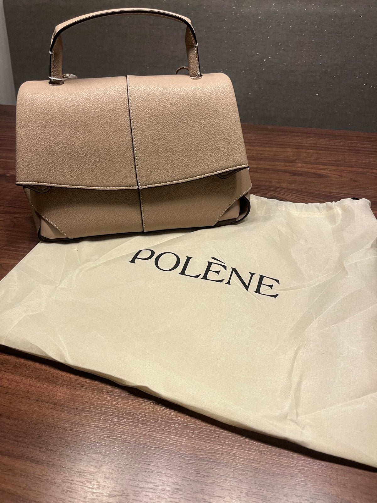 Polène Numéro Dix Camel Graine Handtas, Ophalen of Verzenden, Zo goed als nieuw, Beige, Handtas