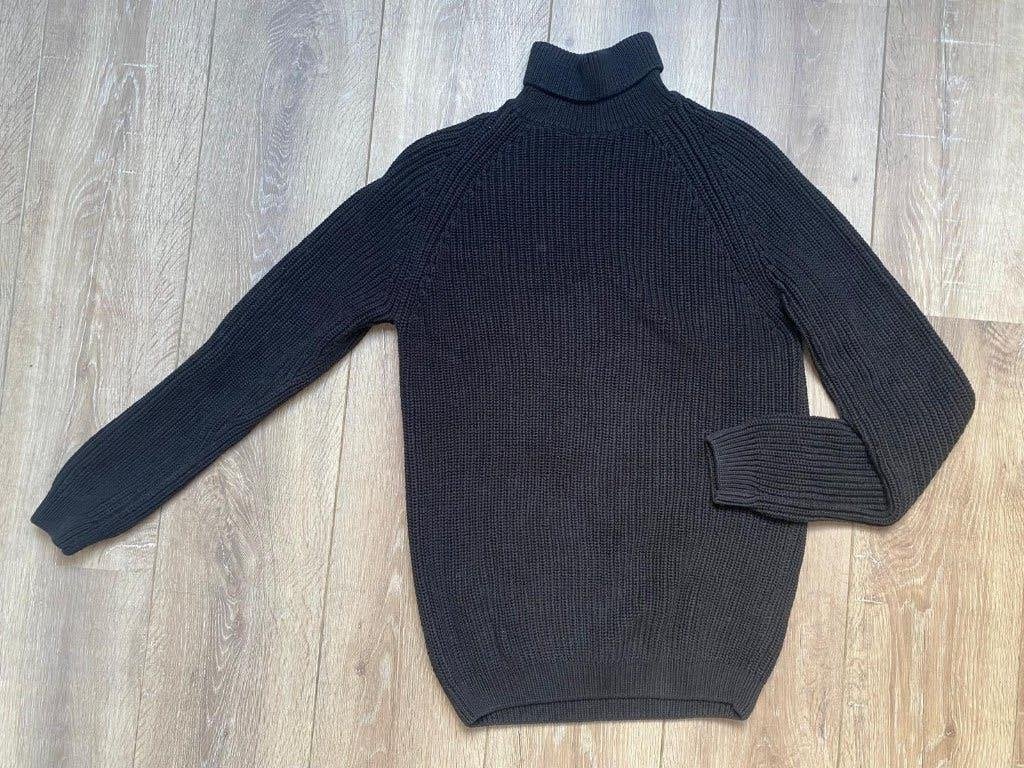 Zara koltrui trui pull grof gebreid zwart M / 48, Kleding | Heren, Zara, Zwart, Zo goed als nieuw, Verzenden