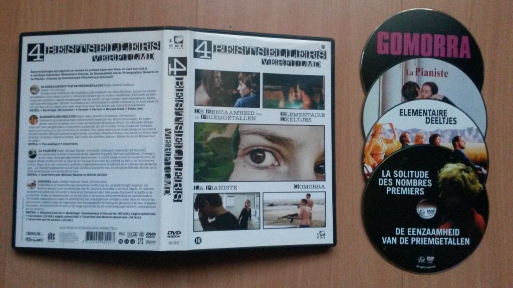 4 Bestsellers Verfilmd 4dvd box o.a. La pianiste, Gomorra, Extra's, Vanaf 16 jaar, Overige gebieden, Verzenden