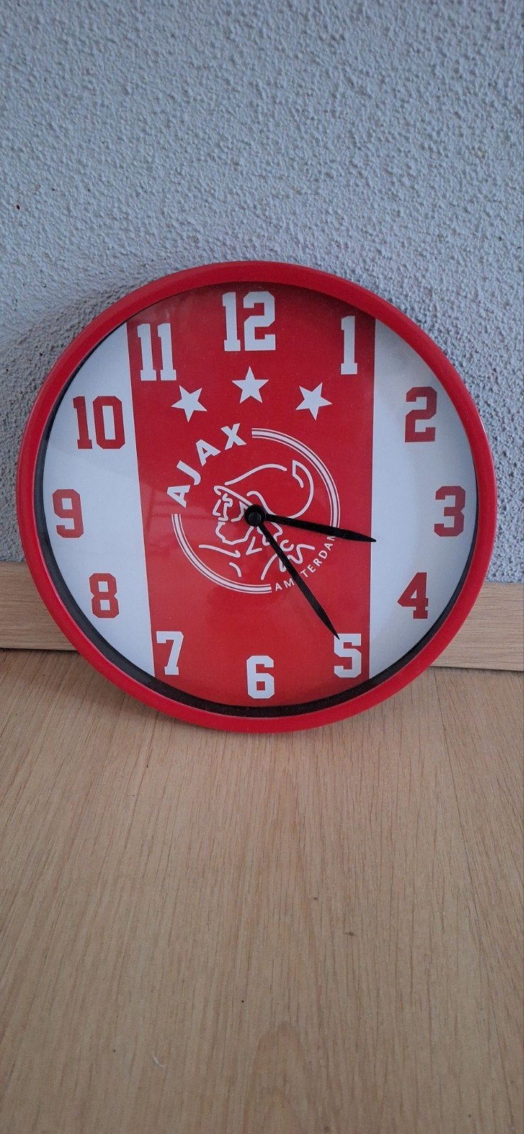 Ajax Wandklok - Perfect voor de Echte Fan!, Ophalen of Verzenden, Gebruikt, Analoog, Wandklok