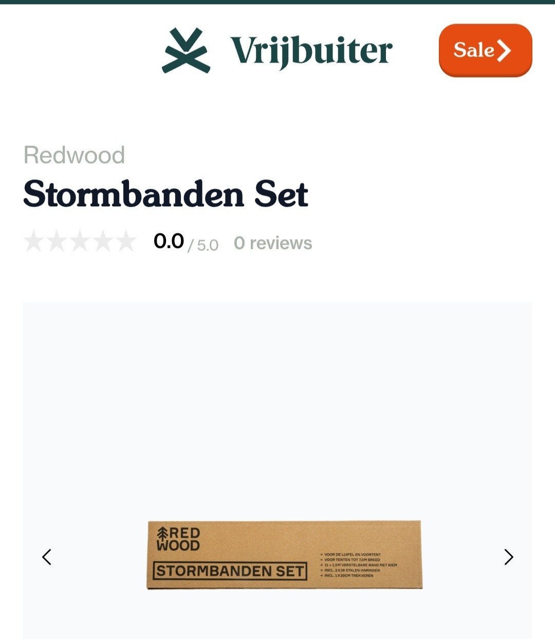 Stormband tent gebruikt, Eén persoon, Cadeaubon