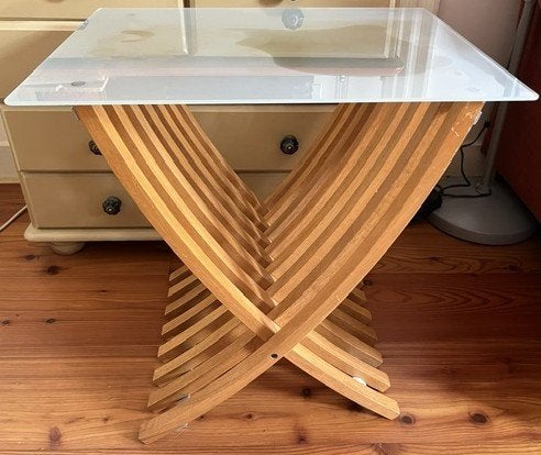 2 Ekeberg opklapbare bijzettafels van Ikea, Ophalen, Gebruikt, 55 tot 75 cm, Hout