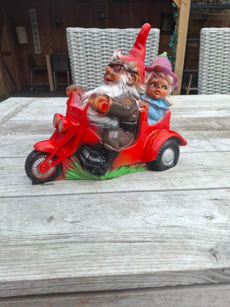 Tuinkabouter op motor, Tuin en Terras, Tuinbeelden, Kunststof, Gebruikt, Geen, Ophalen of Verzenden