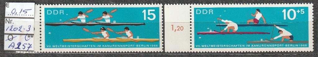 DDR WK Kanoën '66 Michel 1202-3 Nr.A257p, Verzenden, DDR, Postfris