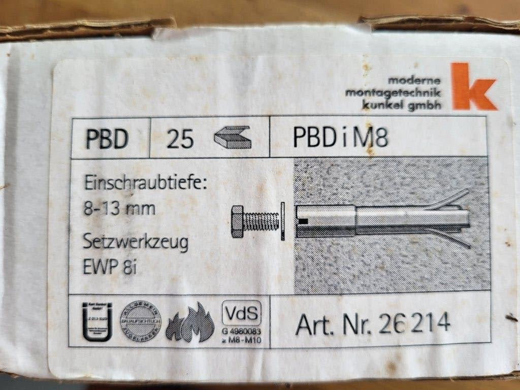 Celbetonankers/-pluggen (Kunkel gmbh) >500 st., Ophalen, Nieuw, 50 tot 100 mm, Pluggen