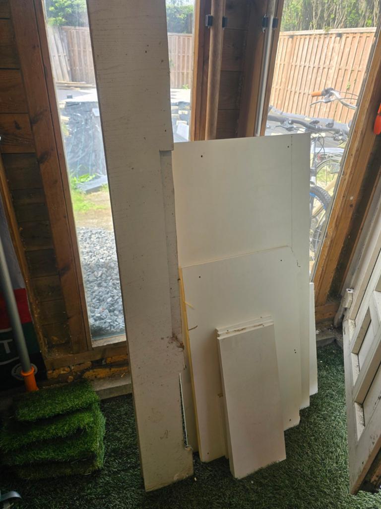 Witte meubelplaat en schappen 12mm en 18mm, Doe-het-zelf en Verbouw, Hout en Planken, Gebruikt, Minder dan 25 mm, Ophalen of Verzenden