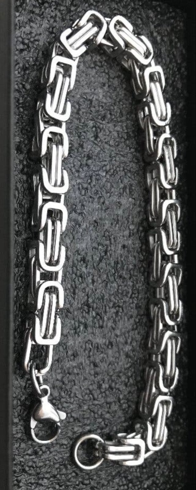 Armband Koningsschakel 20 cm Tibet zilver massief 5x5 mm, Ophalen of Verzenden, Nieuw, Zilver, Overige materialen