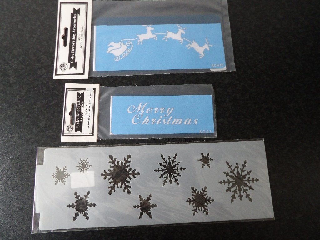 nieuw 3x kerst sjablonen o.a JEM, Ophalen of Verzenden, Nieuw, Taarten of Cupcakes, Versiering