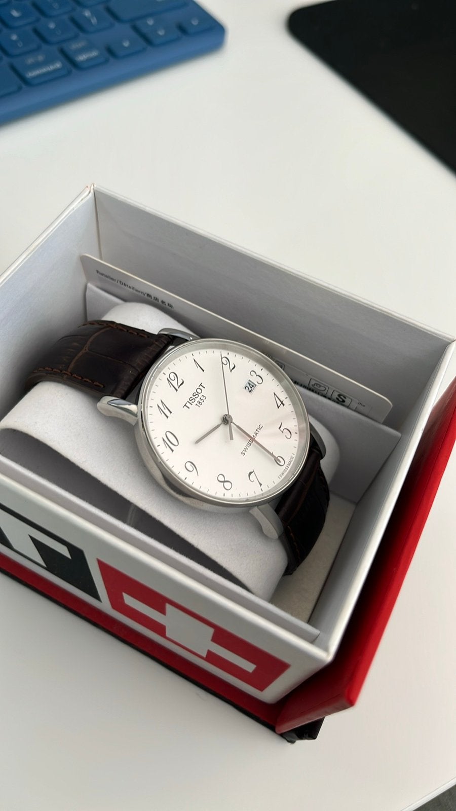 Tissot Everytime Swissmatic Herenhorloge - Nieuw in doos, Overige merken, Leer, Staal, Polshorloge
